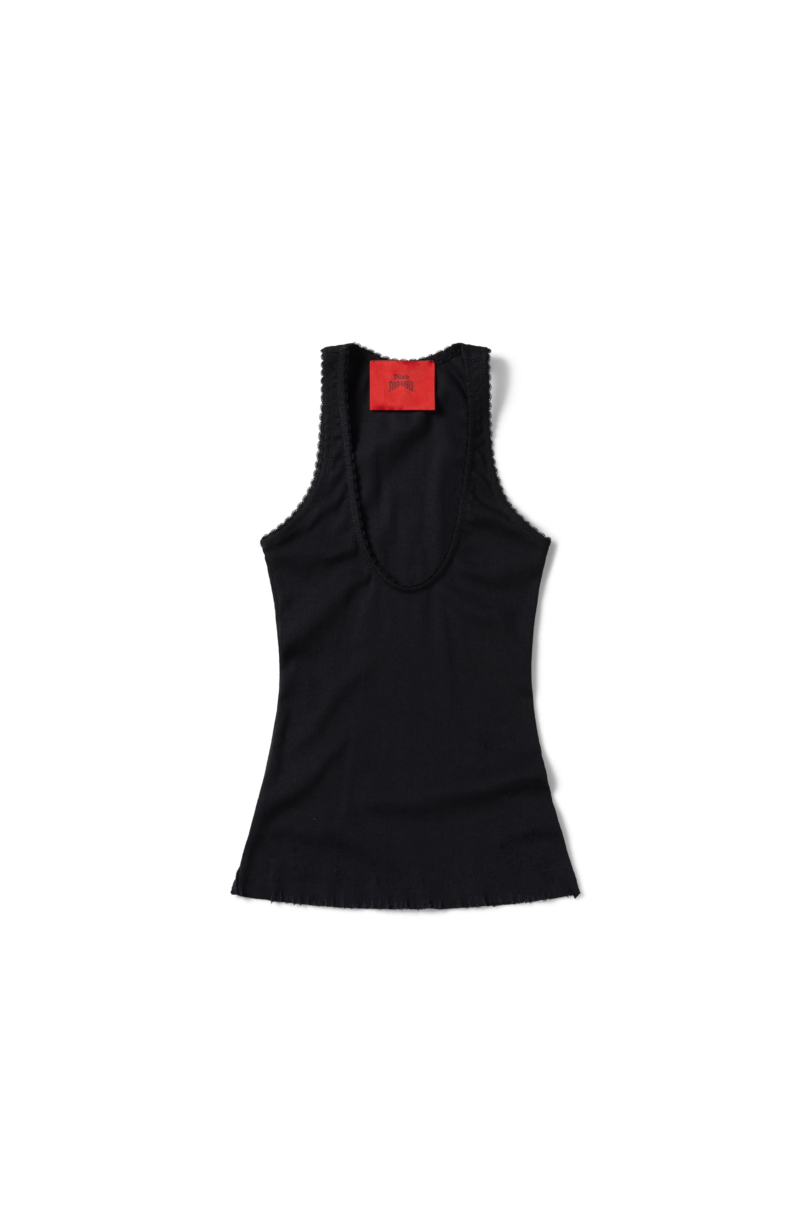 DISTRESSED TANK TOP - BLACK